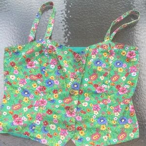 Liz Sport Floral Green Crop Top 12